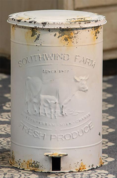 Southwind Farm Metal Trash Bin - The Fox Decor